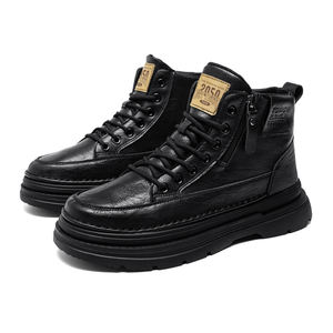 Bottes en jean montantes pour hommes, style Oxford décontracté, à lacets, semelle extérieure en caoutchouc maillé, collection automne/printemps, vente en gros usine - Product Image 2