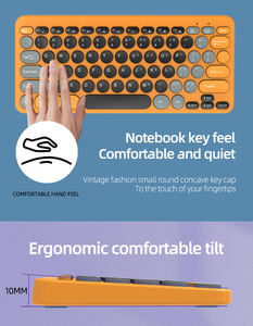 Ergonomic Multi-color Compact Layout Ultra Quiet 2.4 GHz USB Receiver Slim Wireless Keyboard and <b>Mouse</b> Combo - Product Image 6