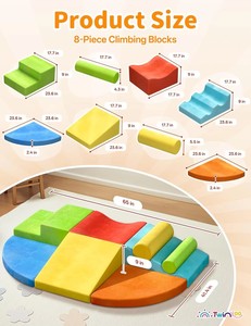 Blocs de jeu en mousse souple pour bébé, personnalisables OEM/ODM, 8 pièces, pour l'escalade, le jeu, la rampée et le glissement des tout-petits - Product Image 5