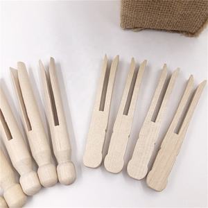 Epingles de poupée en bois non finis, 100 pièces, <span class=keywords><strong>épingle</strong></span>s <span class=keywords><strong>à</strong></span> <span class=keywords><strong>linge</strong></span> rondes et en bois pour enfants, DIY bricolage - Product Image 3