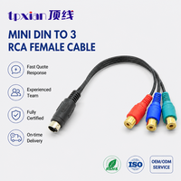 Maßgefertigtes Mini-DIN-Stecker auf 3 RCA-Buchsen-Kabel, Komponenten-YPbPr-Videoadapter, PVC-Kabelbaum