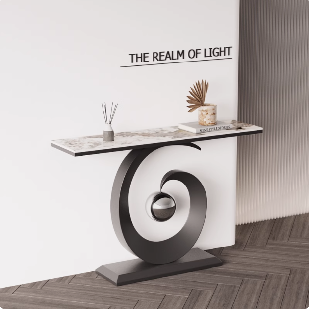 Italian Style Minimalist Modern Rock Board Console Table Light Luxury Simple Design Made Marble Home Corridor Door-to-Door Table