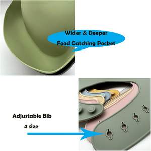 Customized Silicone <b>Kids</b> Dining Set with Cartoon Pattern Bibs Spoon Fork <b>Cup</b> Suction Plate Bowl for Baby Feeding - Product Image 3