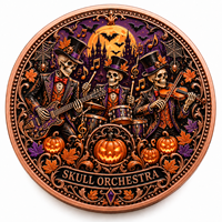 Pièce commémorative de 1 oz en cuivre fin .999, motif couple de squelettes dansants du Jour des Morts, Calavera, Pyramide aztèque, objet de collection, cadeau