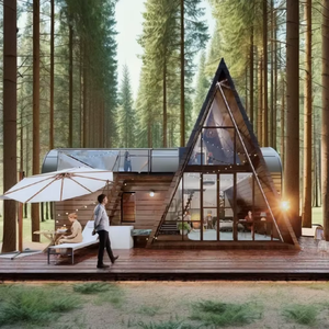 Luxury Modern <b>Triangle</b> Shape Two Storey 2bedroom A-Frame Tiny House Eco-friendly for Living Villa & Airbnb Hotel - Product Image 1