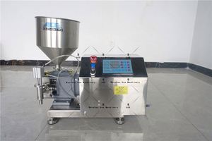 Machine de remplissage semi-automatique à pompe à lobes rotatives pour beurre de cacahuète dur, lotion, crème, confiture, pâte, miel, sauce, gel - Product Image 6