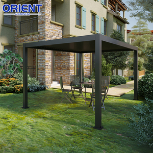 Tenda da Sole Motorizzata Moderna Contemporanea Reversibile con Motore, Cinghia Luminosa, Tetto Mobile, per Esterni, Giardino, in Alluminio, con Palo - Product Image 3