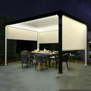 Faltbare Pergola Installation Smart Dach Pergola Wasser dicht Patio Pavillon Aluminium Pergola Hochwertiges PVC Outdoor Aluminium