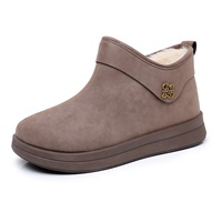 Bottes d'hiver pour femmes, nouvelle collection, bottes de neige en cuir artificiel, basses, chaudes, à enfiler, avec doublure en polaire, semelle extérieure en PVC, pour mamans