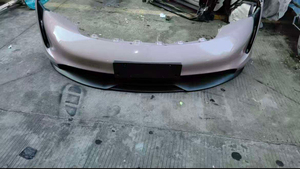 Pare-chocs avant pour <span class=keywords><strong>Porsche</strong></span> Taycan (2020-2024), avec cadre de plaque d'immatriculation et découpes pour capteurs, pièce de kit carrosserie - Product Image 2