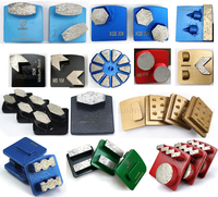 6-220 #   Chaussures de ponçage diamantées à 2 segments pour sols en béton, outils abrasifs pour polissage, compatibles avec les meuleuses de marque