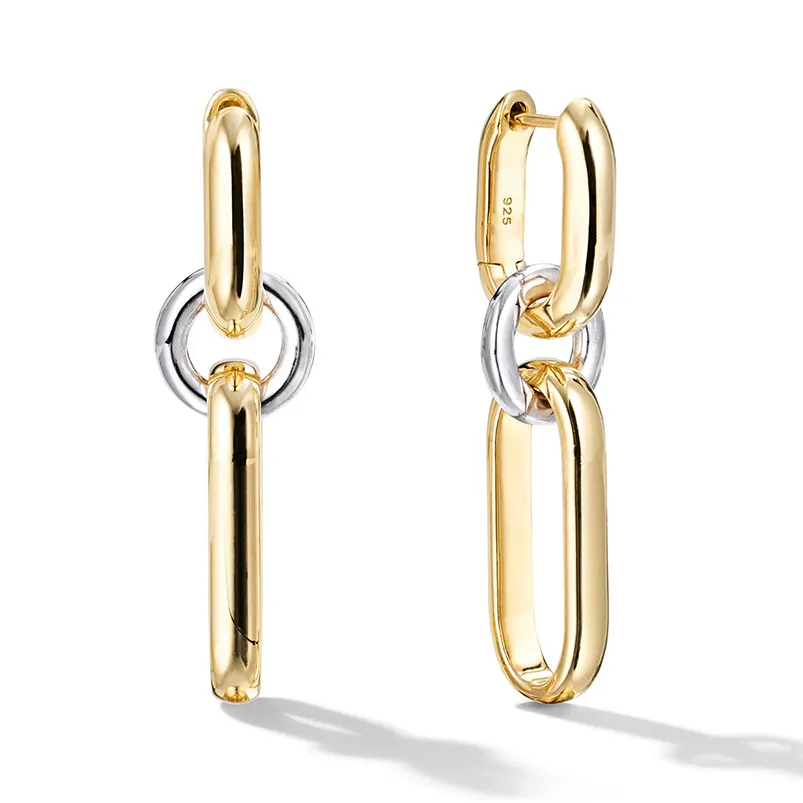 Gemnel boucles d'oreilles minimalistes huggie ovales en argent sterling massif 925 plaqué or 18 carats