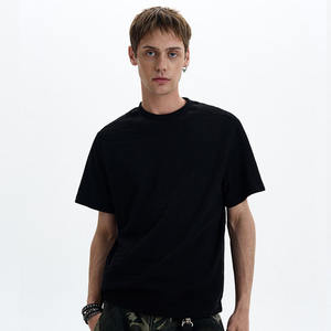 เสื้อยืดวินเทจผ้าถักลายสีทึบทำจากผ้าฝ้าย100% น้ำหนักมากแบบโอเวอร์ไซส์ออกแบบได้ตามต้องการ - Product Image 5