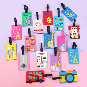 Étiquettes de bagages personnalisées en silicone, PVC, caoutchouc, cuir PU, étiquettes métalliques pour sacs à main avec logo personnalisé, étiquettes de nom vierges pour bagages de voyage, ensemble d'étiquettes. - Product Image 1