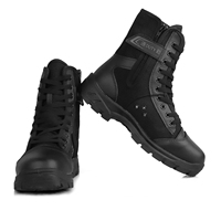 Bottes tactiques noires personnalisées populaires avec fermeture éclair respirante, légères et confortables, idéales pour la randonnée en extérieur