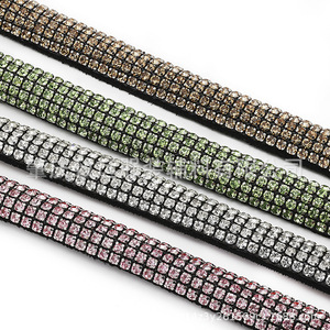 Adorno de diamantes de imitación semicirculares de 3 mm, 5 filas, facetado cuadrado AB32-3 para ropa, calzado y accesorios - Product Image 2