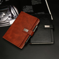 Kunden spezifisches Logo A5 B5 A4 Hand gefertigter PU-Leder-Notizblock Business Journal Gebundenes Tagebuch-Notizbuch mit Taschen machen Probe