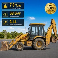 Chargeuse-pelleteuse JCB-3CX d'occasion à double fonction, 7,8 tonnes, paire de godets de 0,84 m³, chargement frontal et creusement arrière pour diverses tâches de construction