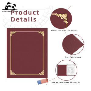 カスタム証明書用紙ホルダー 8.5x11インチ レターサイズ 卒業証書/賞状用 プレミアム金箔証明書ホルダー - Product Image 3