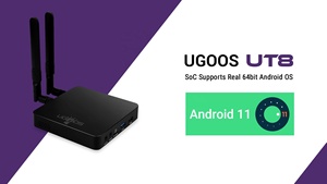UGOOS UT8 <span class=keywords><strong>PRO</strong></span> TV BOX Android <span class=keywords><strong>11</strong></span>,0 DDR4 8GB RAM 64GB ROM RK3568 WiFi6 Reproductor multimedia BT Voice Remote UT8 4G 32G <span class=keywords><strong>VS</strong></span> AM6B Plus - Product Image 2