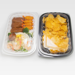 Boîte à emporter, boîte alimentaire, couvercle transparent sur boîte à lunch en plastique noir, boîte à poulet rôti pour emballage - Product Image 2