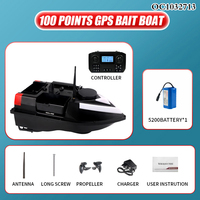 Umpan pancing remote control dengan lampu, pemosisian GPS pintar jarak jauh dengan lampu