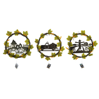 Guirlande suspendue en métal LED pour l'automne, décoration de porte pour la récolte et Thanksgiving