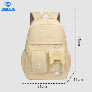 Mochilas <span class=keywords><strong>al</strong></span> por mayor de gran capacidad con colgante de conejo, múltiples bolsillos, impermeables, para viajes, con logotipo personalizado, mochila informal. - Product Image 2