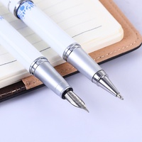 Stylo Cadeau Souvenir de Luxe Style Chinois Motifs Porcelaine Bleue et Blanche Stylo Signature Personnalisé Ensemble de Stylos Cadeaux en Porcelaine Qinghua