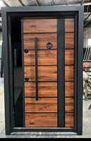 Porte d'entrée en acier et bois, portes de sécurité design pour appartement