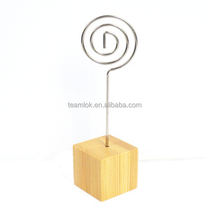 竹木底座，带金属夹名片架展示架 - Product Image 6