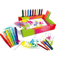 Aérographe magique pour enfants, marqueurs avec pochoirs, bricolage