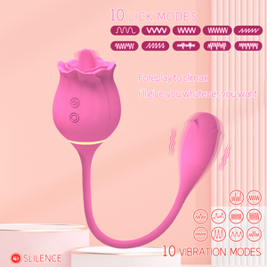 Dropshipping Jouet sexuel pour adultes <span class=keywords><strong>Rose</strong></span> Toy pour femmes Vente en gros de la <span class=keywords><strong>rose</strong></span> avec tige Stimulateur du clitoris Langue 2 en 1 Vibrateur <span class=keywords><strong>rose</strong></span> - Product Image 4