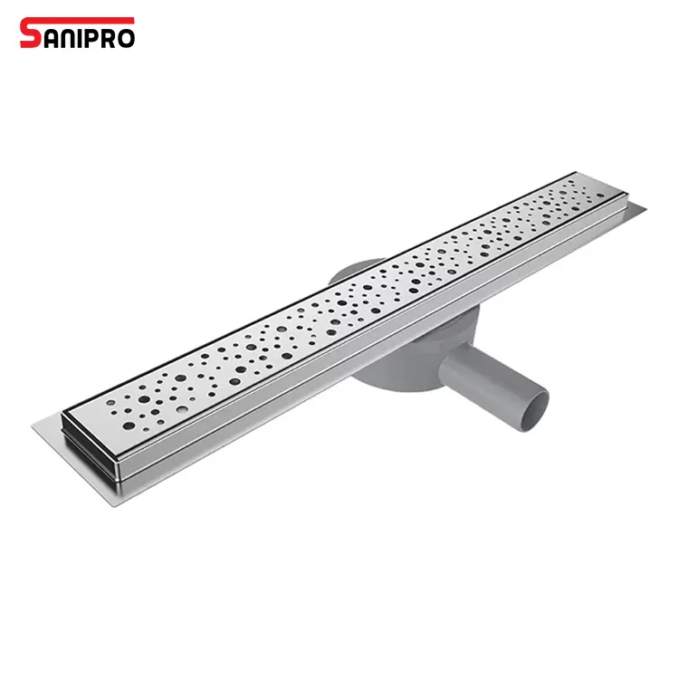 SANIPRO Wholesale Customized 360 Degree Rotation Bathroom SS304 316 Stainless Steel Linear Shower Floor Drains