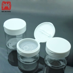 Pot cosmétique rond pour distributeur de cotons démaquillants avec pince et capuchon en plastique pour soins de la peau, crème contour des yeux, masques faciaux, nettoyant visage - Product Image 1