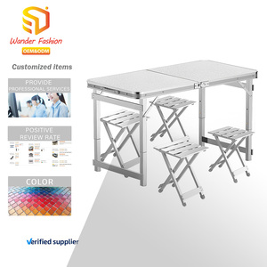 <span class=keywords><strong>Table</strong></span> et chaise pliantes portables pour l'intérieur, l'extérieur, le jardin, les fêtes, les pique-niques, le camping, les barbecues, les restaurants, les mariages, les marchés, les événements - Product Image 1