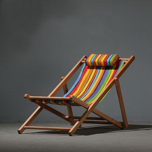 مخصص المحمولة للطي منخفضة ، الجلوس البحر الاسترخاء شريط خشب الساج طوي كرسي الشمس في الهواء الطلق الخشب الترفيه صالة الشاطئ سطح السفينة الكراسي/ - Product Image 2
