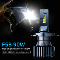 Phares LED de voiture super lumineux 22000 lumens 90W avec ventilateur, modèles H7 H4 9005 9006 H11