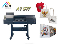 Mesin Printer Inkjet DTF Roll to Roll 60cm A1 Otomatis dengan Penggoyang Bubuk untuk Transfer Panas pada Kaos, Hoodie, Topi, Tas, Tinta CMYK