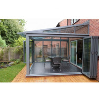 Véranda isolante au design moderne avec verre trempé Low-E, profil en alliage d'aluminium, pour piscine extérieure, installation facile