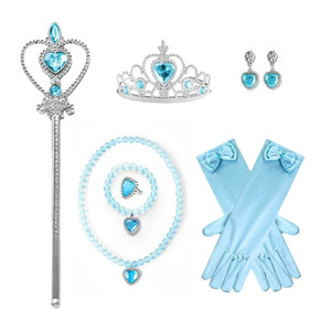 Nicro baguette magique diadème couronne <span class=keywords><strong>princesse</strong></span> congelée Elsa habiller Costume fête d'<span class=keywords><strong>anniversaire</strong></span> filles bébé douche fournitures <span class=keywords><strong>décoration</strong></span> de fête - Product Image 1