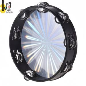 Pandereta láser con logotipo personalizado para boda, KTV, fiesta, reflejo, instrumento Musical para adultos, tambor Artificial y de madera, 6,8,10 pulgadas - Product Image 5