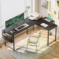 Bureau d'angle pour ordinateur, bureau de jeu pour la maison, bureau en forme de L