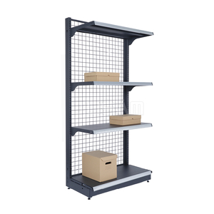 Kệ siêu thị một mặt 30/60 độ 1510*1200*450mm giá Gondola tiêu chuẩn ánh sáng trắng với lưới dây trở lại - Product Image 6