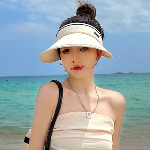 Visière d'été tendance pour femme, grande visière pliable, protection UV UPF50+, idéale pour la plage, les voyages, le cyclisme en plein air - Product Image 5