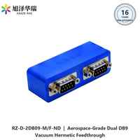 Asaze Rae 2 DSUB DB9 Macho/Hembra, Conector de paso en D, Hermético al vacío, Sellado con epoxi