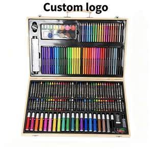 Coffret <span class=keywords><strong>de</strong></span> 180 pièces en bois pour <span class=keywords><strong>dessin</strong></span> et peinture, ensemble <span class=keywords><strong>de</strong></span> stylos, cadeau pour la Journée des enfants, crayons d'eau et crayons <span class=keywords><strong>de</strong></span> cire pour élèves du primaire, matériel artistique - Product Image 6