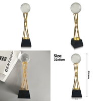 Honneur de Crystal Sports Event Metal Soccer Basket Golf Globe Ball avec tour en métal Crystal Ball Trophy Award for Souvenir