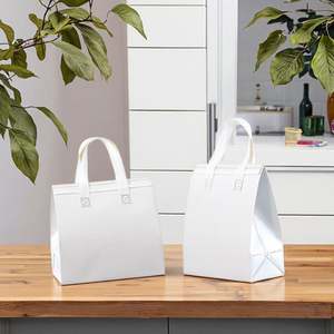 โรงงานขายส่ง กระเป๋าหิ้วฉนวนกันความร้อนแบบรีไซเคิล พิมพ์ลายตามสั่ง สำหรับของขวัญและงานฝีมือ  บรรจุภัณฑ์สำหรับจัดเลี้ยง  แบบผ้าไม่ทอ มีหูหิ้ว ขนาด 25x35 ซม. - Product Image 3