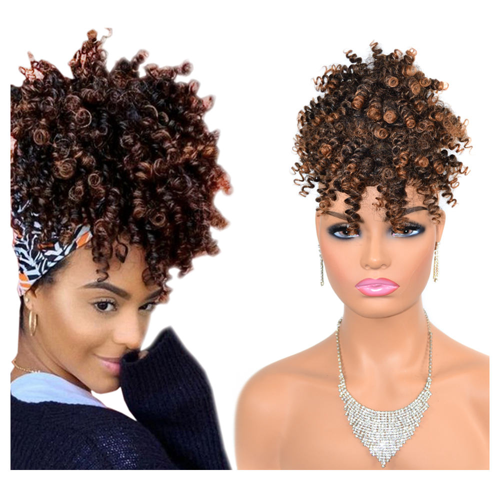 afro wig bun